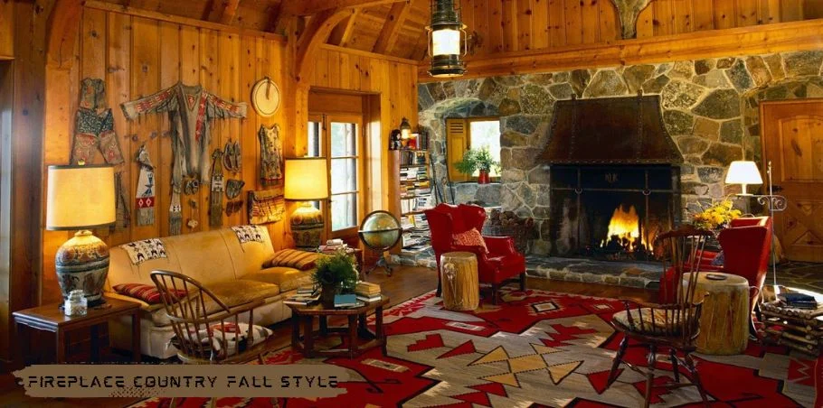 fireplace country fall style