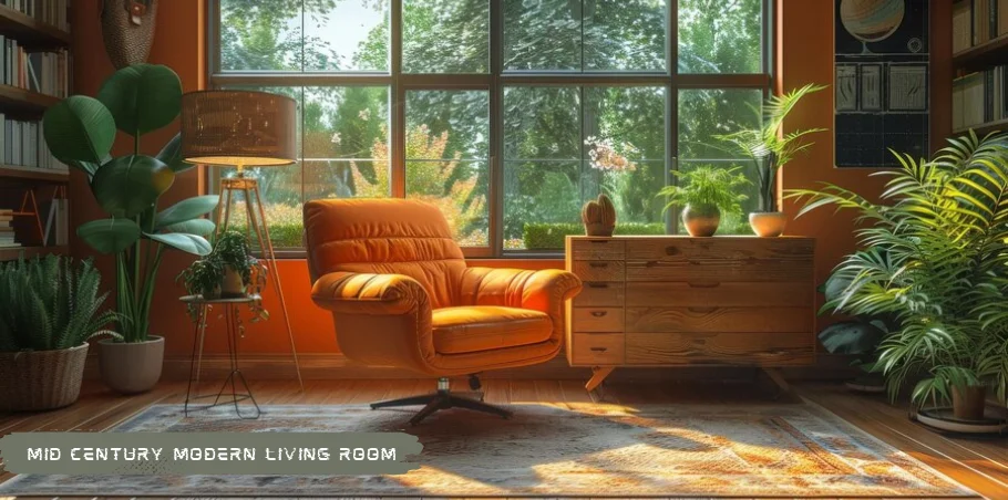 mid century modern living room