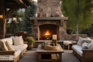 Outdoor Kitchen with Fireplace